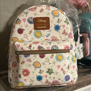 Loungefly Cream and Pink Mini Backpack Disney Princess sidekicks